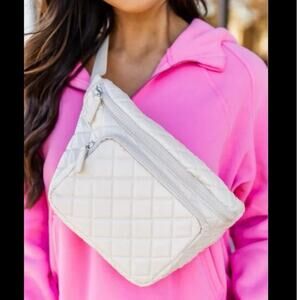 Pink lily cross body Fanny bag